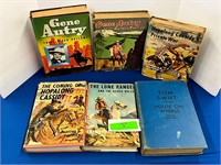 Lot of 6 Hard Cover Cowboy Books SWIFT AUTRY HOPPY