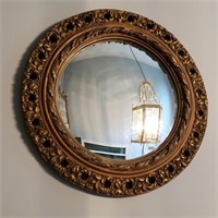 Round Gold Toned Mirror