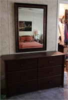 6 Drawer Dresser w/ Beveled Mirror