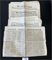 Late 1800s Mew York Times, Boston Daily News.