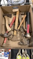 Tray Lot of Hammers and Hatchets