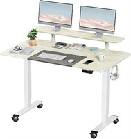 Woka 55 X 28 Inch Electric Standing Desk With Whee