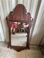 CHIPPENDALE WALNUT FRAMED MIRROR