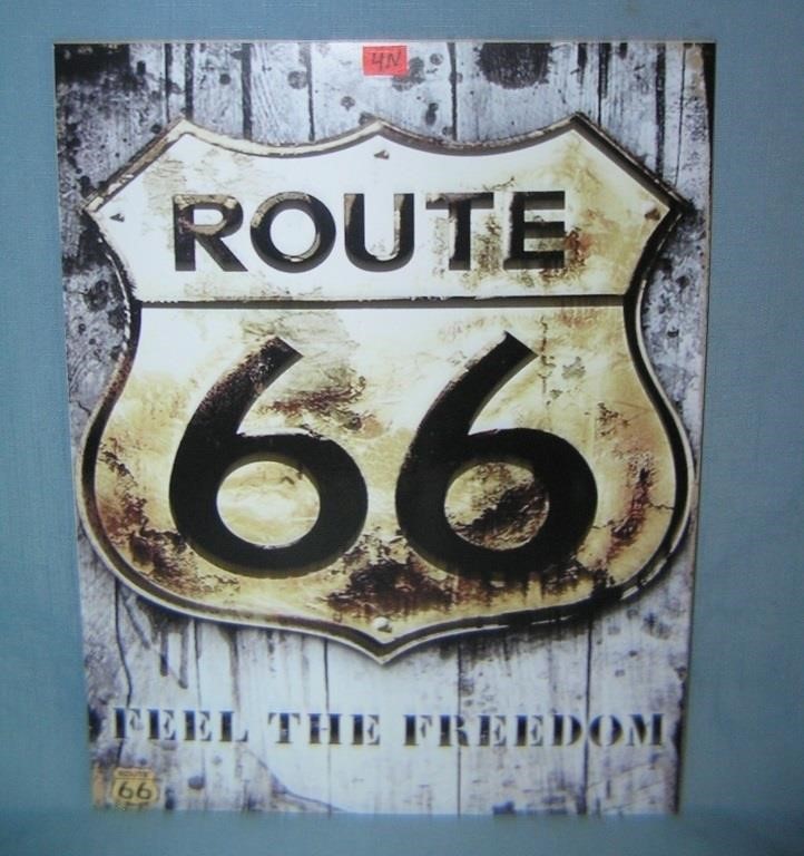 Route 66 Feel the Freedom retro style advertising