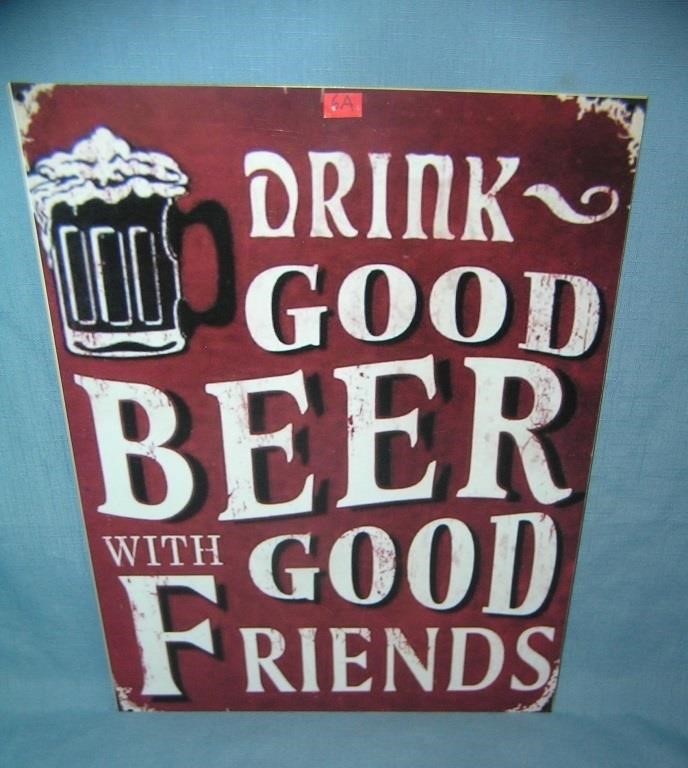 Drink Good Beer With Good Friends retro style sign