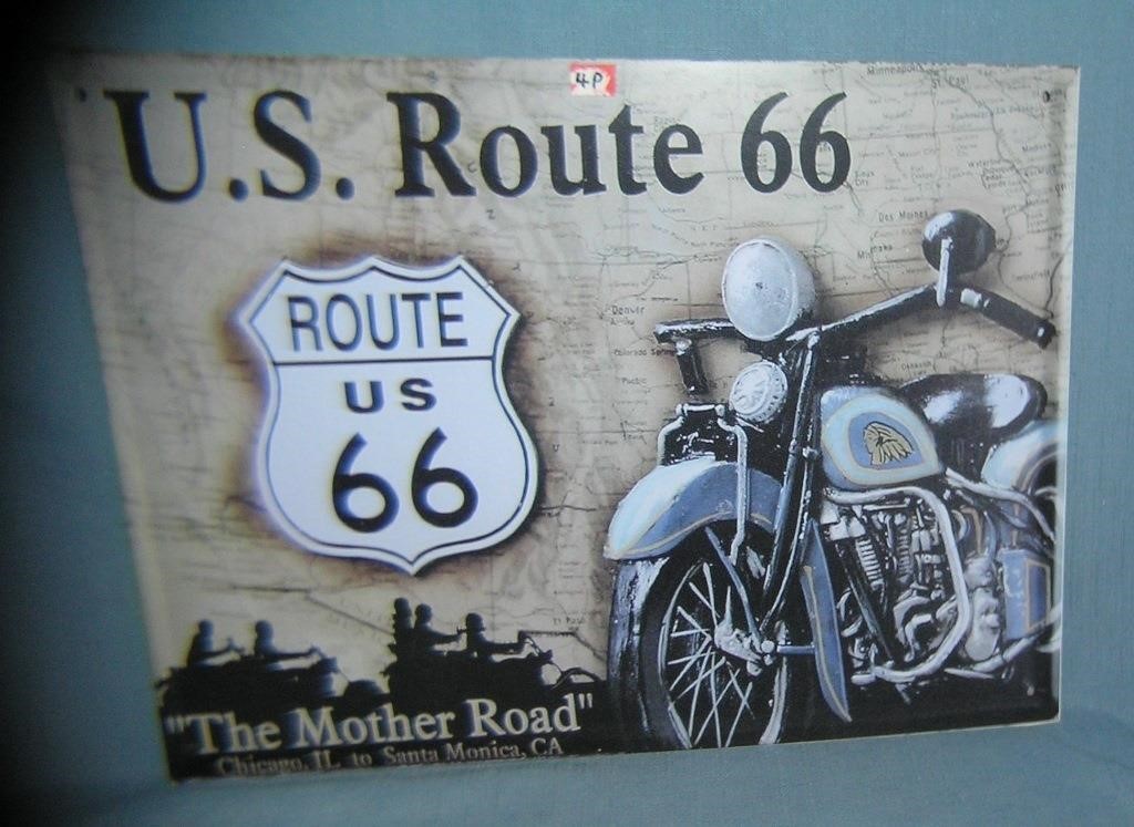 US Route 66 the Mother Road retro style sign