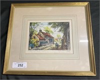 Antique Framed Signed French Etching.