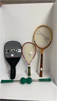 Slazenger tennis racket, (2) additional tennis