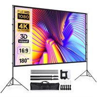 Projector Screen and Stand 180 Inch, LEORFI