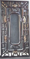 PAIR OF MIRRORS WITH WOOD CARVED FRETWORK FRAME
