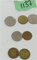7 Coins of Argentina and Bermuda, Hong Kong