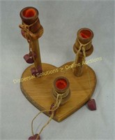 Wooden Country Candle Holder