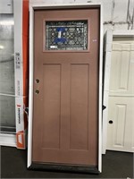 Jeld Wen 34” Light Brown 3 Panel Exterior Door W/
