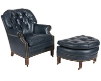 Hancock Moore Leather Chair and Ottoman