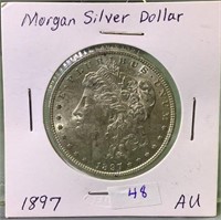 1897 US Morgan silver dollar