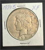1934 S XF Peace Dollar
