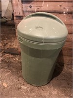 Green Trash Can With Cover