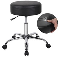 GinTin Rolling Stool with Wheels, Black, 20"H - NE