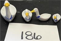 Vintage nesting measuring spoons; ducks