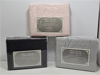 NEW - 3 TWIN SHEET SETS - GREY, DARK GREY, PINK