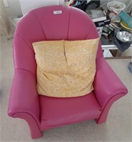 Gorgeous pink leather-like accent chair