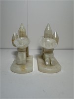 Marble Lobos bookends