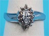 Sterling silver and CZ ring size 7               (