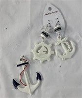 Nautical earrings and pendant