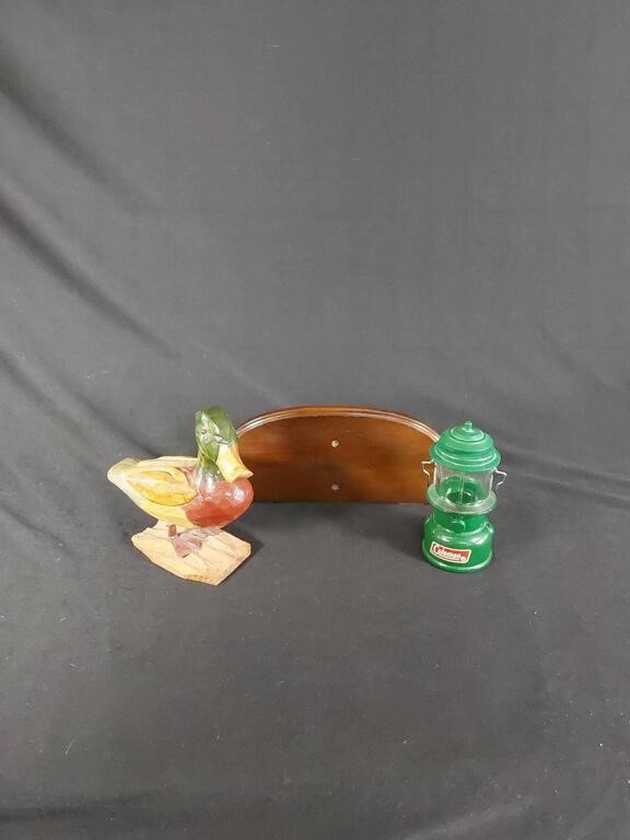 Vtg Handcarved and Painted Wooden Duck and Misc