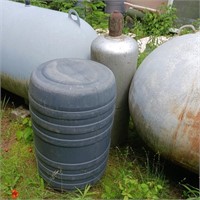 100 gal propane tank and barrel