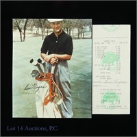 Ben Hogan Signed Photo & Shady Oaks Golf Receipt