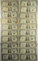 Lot of 20: $1 Silver Certificates - Star