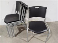(5) LifeTime Stacking Metal & Plastic Chairs