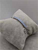 Silver Unlimited Blue CZ Religious Bracelet