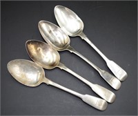 Set four George III sterling silver Dessert Spoons
