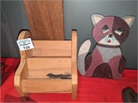 Wooden cat and stand