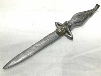 1944 WWII Naked Woman Letter Opener Cast Aluminum