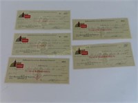 Lot of 5 Coca Cola Cancelled Checks, DeRidder, LA