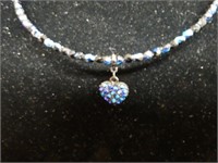 Beautiful Black Iridescent Chocker with Heart