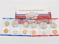 1987 Uncirculated Coin Set D and P Mint Marks