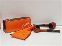 2 Brighham Pipes With Bag and Box Pre-Owned