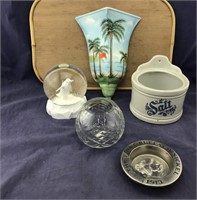 Crystal Rose Bowl/Salt Box/Penguin Snow Globe/More