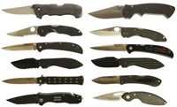 (12) POCKET KNIVES KA-BAR, CRKT, COLD STEEL, MORE