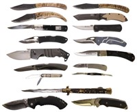 (17) POCKET KNIVES OLD FORGE, BUCK, CRKT, MORE