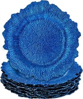 WUWEOT 12 Pack Blue Charger Plates, 13"