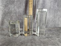 FIFTH AVENUE CRYSTAL  CANDLE HOLDERS SET OF 3