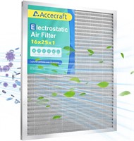 Accecraft 16x25x1 Electrostatic Air Filter, Washab