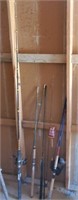 (4) Various Fishing Rods With 2 Reels