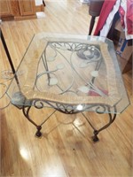 Glass End Table, Has Chip on Corner