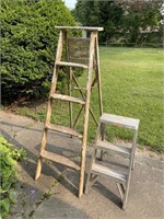 Wood Step ladder, small alum step ladder
